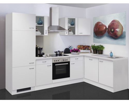 FLEX WELL Hoekkeuken met apparatuur Wito wit mat 280x170 cm FLEX WELL Hoekkeuken met apparatuur Wito wit mat 280x170 cm