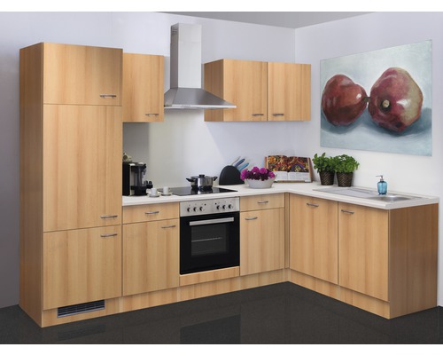 FLEX WELL Hoekkeuken met apparatuur Nano beuken-decor mat 280x170 cm FLEX WELL Hoekkeuken met apparatuur Nano beuken-decor mat 280x170 cm