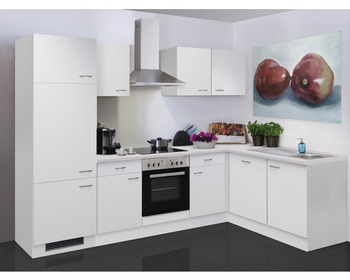 FLEX WELL Hoekkeuken met apparatuur Wito wit mat 280x170 cm FLEX WELL Hoekkeuken met apparatuur Wito wit mat 280x170 cm