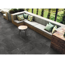 FLAIRSTONE Keramische terrastegel gerectificeerd slate black, 60 x 60 x 2 cm-thumb-3