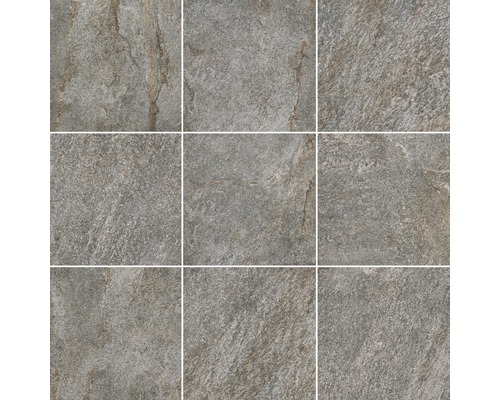 Negen grijze tegels met een steenlook