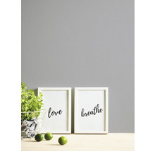 Decoratieve fotosets met de inscripties liefde en adem, samen met kruiden in pot en limoenen.