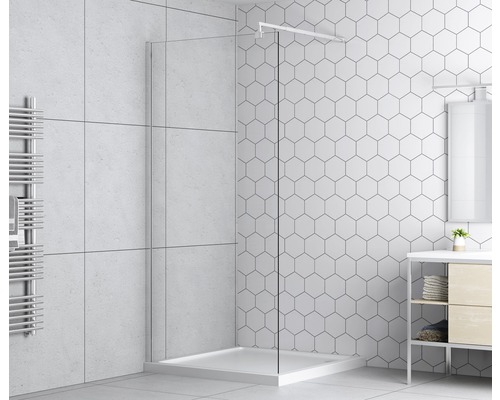 BASANO Douchewand / Zijwand voor douchedeur Modena 8 mm glas 80x195 cm chroom BASANO Douchewand / Zijwand voor douchedeur Modena 8 mm glas 80x195 cm chroom