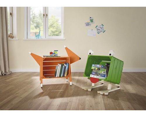 Kinderkamer met plank in vosconstructie en plank in kikkerconstructie