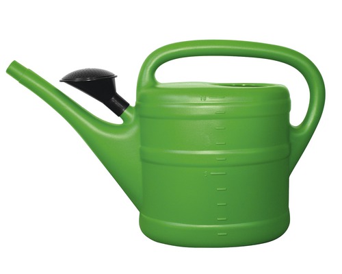 Groene gieter met zwarte sproeikop