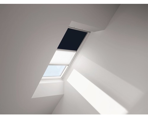 VELUX Verduisterend rolgordijn plus plissé handbediend DFD PK06 1100S blauw