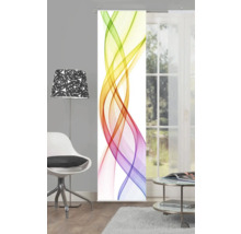 Decoratieve sjaals met kleurverlooppatroon in een woonkamer