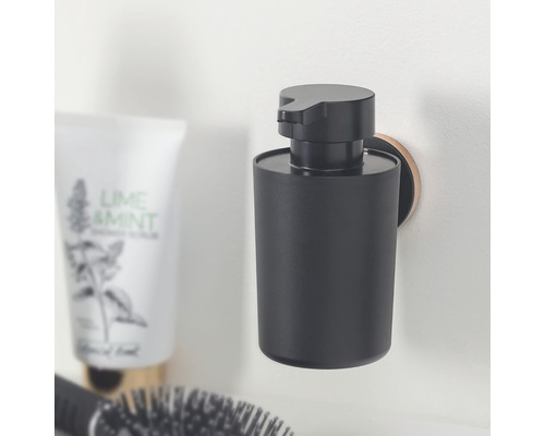 Zwarte zeepdispenser voor wandmontage