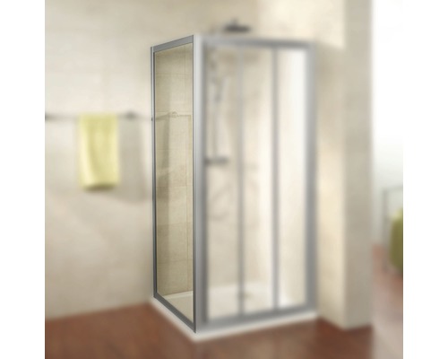 SCHULTE Zijwand voor douchedeur Kristall/Trend 75 cm aluminium Hoekdouche met vouwdeur in badkamer