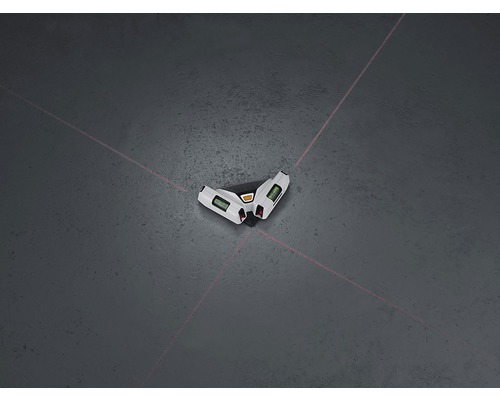 Kruislijnlaser projecteert laserlijnen op de vloer