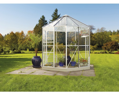 VITAVIA Tuinkas Hera 4500 veiligheidsglas/polycarbonaat 3/6 mm wit, 221x253x257 cm