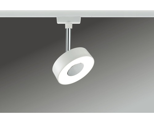 Witte led-trackspot bevestigd aan een rail.