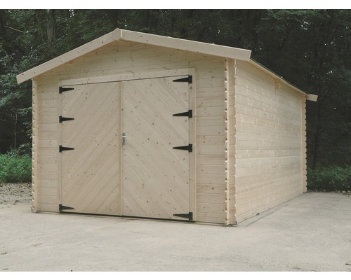 SOLID Garage traditional met openslaande deuren vuren 358x509 cm