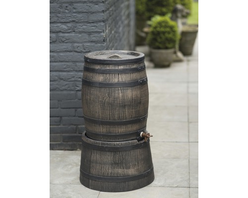 Regenton in houtlook met kraan voor de tuin