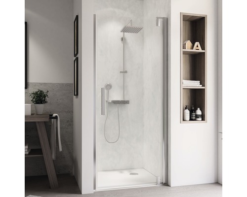 BREUER Nis douchedeur Europa Design scharnierzijde rechts 100x200 cm chroom Douchecabine met douchekop en kranen in een badkamer