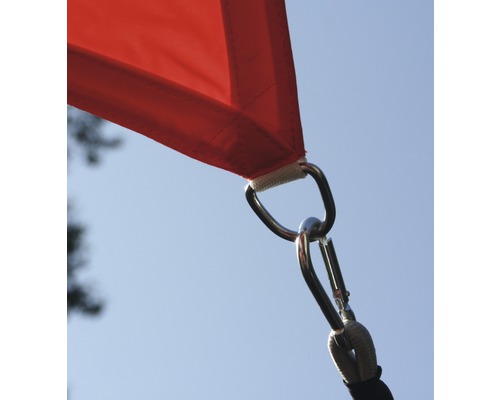 Gedetailleerde weergave van een zonnescherm met bevestigingsmateriaal