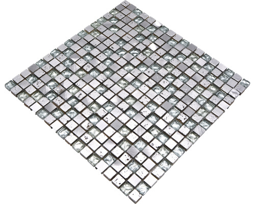 Mozaïektegel van glas en metaal