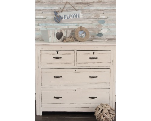 Ladekast met vier lades en decoratie in maritieme stijl