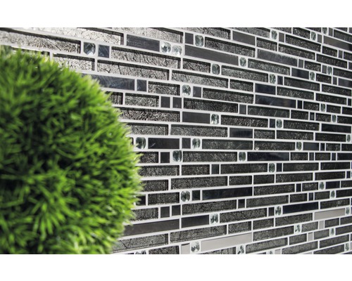 Wandtegelmozaïek met glas en steenlook