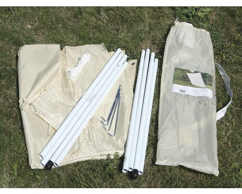 Partytent met stangen, touwen, haringen en draagtas