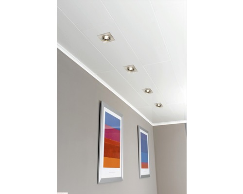 DUMAPLAST Wandbekleding Dumapan Clip bologna grijswit 1200x250x10 mm Plafond met panelen en inbouwspots