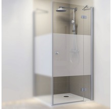 Douchecabine met gedeeltelijk matglas en draaideur voor badkamer