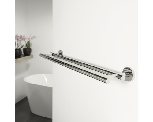 Dubbele metalen handdoekhouder voor wandmontage in de badkamer