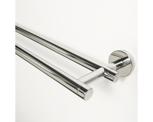 Dubbele handdoekhouder van metaal voor wandmontage