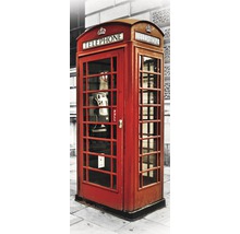 Rode telefooncel met munttelefoon