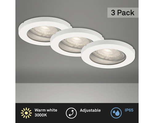 BRILONER LED Inbouwspot set 7181 Ø 85 mm wit, 3 stuks-0