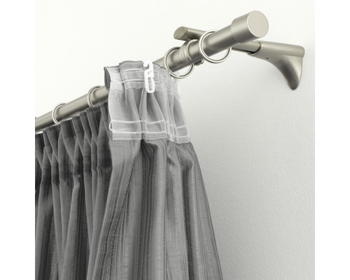 Gordijnroede met gordijnringen en gordijn