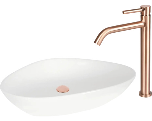 Waskom van keramiek met kraan