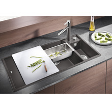 Keuken spoelbak met snijplank, afdruipbak en kraan