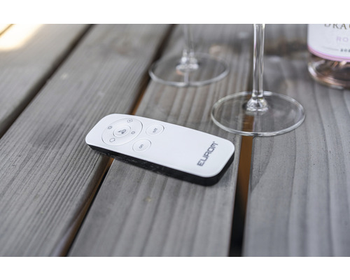 Eurom afstandsbediening op een houten tafel