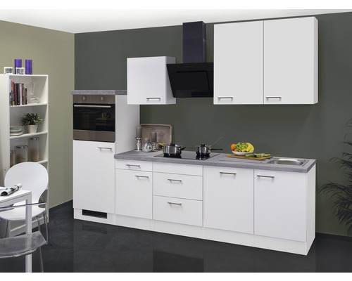 FLEX WELL Keukenblok met apparatuur Varo wit mat 280x60 cm