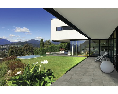 FLAIRSTONE Keramische terrastegel gerectificeerd cemento lumino grijs, 80 x 40 x 3 cm
