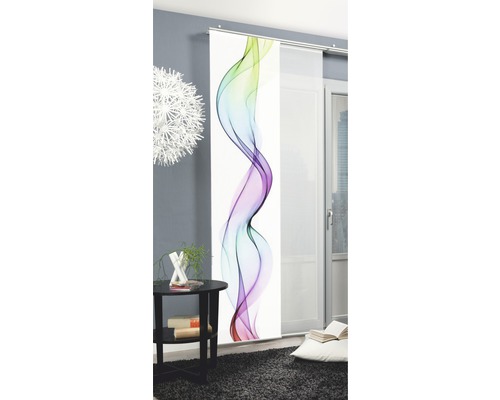 Decoratief schuifelement met abstract patroon in een modern ingerichte ruimte.