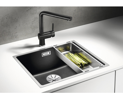 Spoelbak met afdruipbak en keukenkraan