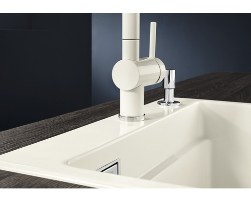 Keukenspoelbak met kraan en zeepdispenser