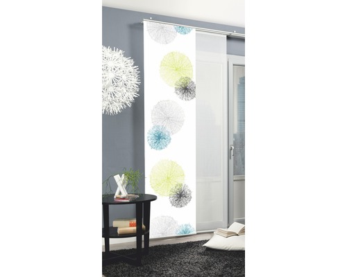 Decoratief schuifelement met abstract stippenpatroon als raamdecoratie