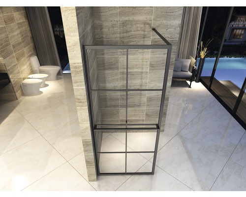 Voorbeeld van een badkamer met een douchecabine met glazen wanden