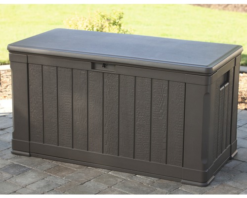 Kunststof opbergbox met houtlook voor buiten