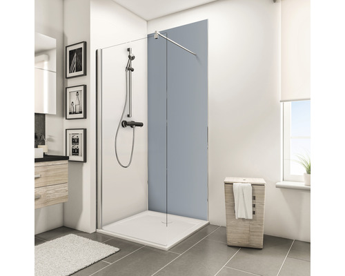 SCHULTE Douche achterwand 90x210 cm lichtgrijs Moderne badkamer met douchecabine, douchebak en kraan