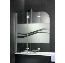 Glazen badwand met golfpatroon voor de badkamer