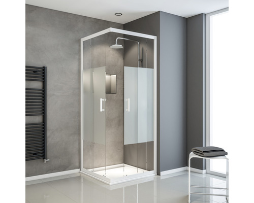 SCHULTE Douchecabine hoekinstap ExpressPlus Sunny 80x80 cm wit Douchecabine met douchekop in moderne badkamer