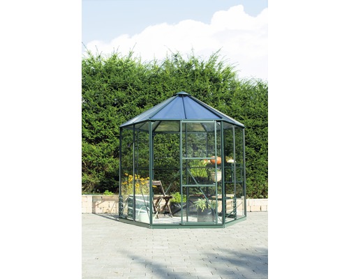 VITAVIA Tuinkas Hera 4500 veiligheidsglas/polycarbonaat 3/6 mm smaragd, 253x212x263 cm