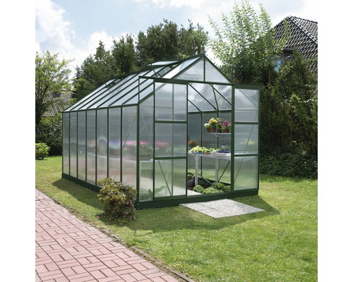 VITAVIA Tuinkas Uranus 11500 polycarbonaat 4 mm smaragd met fundament, 257x445x248 cm