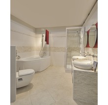 Badkamer met bad, douche, toilet en wastafel