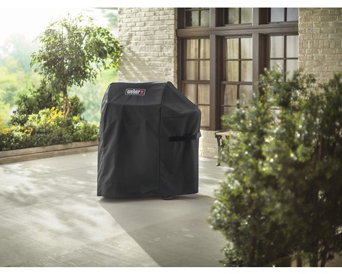 Weber logo op zwarte barbecuehoes