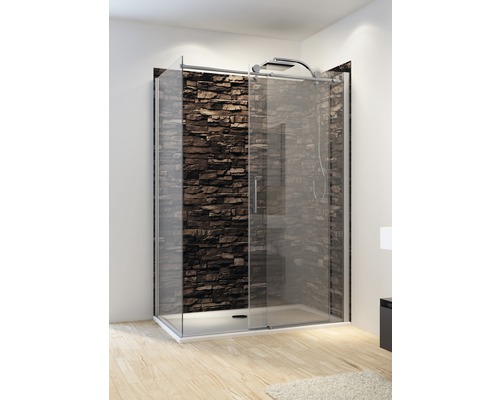 SCHULTE Douchedeur met zijwand MasterClass chroom 150x75 cm helder glas